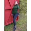 imageZESICA Womens Long Sleeve Tops Mock Neck Ruched Tight Shirts 2025 Fall Trendy OutfitsDark Green