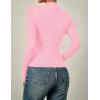 imageZESICA Womens Long Sleeve Tops Mock Neck Ruched Tight Shirts 2025 Fall Trendy OutfitsPink