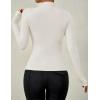 imageZESICA Womens Long Sleeve Tops Mock Neck Ruched Tight Shirts 2025 Fall Trendy OutfitsWhite