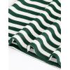 imageZESICA Womens Ruffle Short Sleeve Striped T Shirts Summer Scoop Neck Slim Fitted Causal Basic Tee TopsGreen
