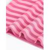 imageZESICA Womens Ruffle Short Sleeve Striped T Shirts Summer Scoop Neck Slim Fitted Causal Basic Tee TopsRose Pink