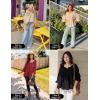 imageZESICA Womens Scoop Neck 34 Length Sleeve Tops 2025 Casual Tie Front Ruffle Tiered Loose Tunic Shirts Blouses Fall OutfitsWine Red
