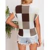 imageZESICA Womens Summer Casual Printed Tops Cap Sleeve Crew Neck Cute Knit Sweaters 2025 Trendy Clothes OutfitsBrown
