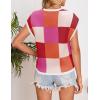imageZESICA Womens Summer Casual Printed Tops Cap Sleeve Crew Neck Cute Knit Sweaters 2025 Trendy Clothes OutfitsRedorange