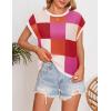 imageZESICA Womens Summer Casual Printed Tops Cap Sleeve Crew Neck Cute Knit Sweaters 2025 Trendy Clothes OutfitsRedorange