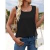 imageZESICA Womens Summer Casual Striped Tank Top Sleeveless Scoop Neck Loose Fit Color Block Tops 2025 Fashion ClothesAll Black