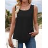 imageZESICA Womens Summer Casual Striped Tank Top Sleeveless Scoop Neck Loose Fit Color Block Tops 2025 Fashion ClothesAll Black