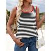 imageZESICA Womens Summer Casual Striped Tank Top Sleeveless Scoop Neck Loose Fit Color Block Tops 2025 Fashion ClothesBlack