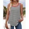 imageZESICA Womens Summer Casual Striped Tank Top Sleeveless Scoop Neck Loose Fit Color Block Tops 2025 Fashion ClothesBlack