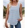 imageZESICA Womens Summer Casual Striped Tank Top Sleeveless Scoop Neck Loose Fit Color Block Tops 2025 Fashion ClothesBlue