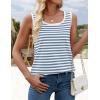 imageZESICA Womens Summer Casual Striped Tank Top Sleeveless Scoop Neck Loose Fit Color Block Tops 2025 Fashion ClothesBlue