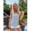 imageZESICA Womens Summer Casual Striped Tank Top Sleeveless Scoop Neck Loose Fit Color Block Tops 2025 Fashion ClothesBlue