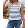 imageZESICA Womens Summer Casual Striped Tank Top Sleeveless Scoop Neck Loose Fit Color Block Tops 2025 Fashion ClothesBlue