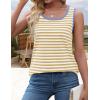 imageZESICA Womens Summer Casual Striped Tank Top Sleeveless Scoop Neck Loose Fit Color Block Tops 2025 Fashion ClothesKhaki