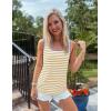imageZESICA Womens Summer Casual Striped Tank Top Sleeveless Scoop Neck Loose Fit Color Block Tops 2025 Fashion ClothesKhaki