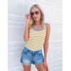 imageZESICA Womens Summer Casual Striped Tank Top Sleeveless Scoop Neck Loose Fit Color Block Tops 2025 Fashion ClothesKhaki