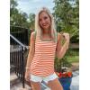 imageZESICA Womens Summer Casual Striped Tank Top Sleeveless Scoop Neck Loose Fit Color Block Tops 2025 Fashion ClothesOrange