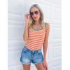 imageZESICA Womens Summer Casual Striped Tank Top Sleeveless Scoop Neck Loose Fit Color Block Tops 2025 Fashion ClothesOrange