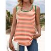 imageZESICA Womens Summer Casual Striped Tank Top Sleeveless Scoop Neck Loose Fit Color Block Tops 2025 Fashion ClothesOrange