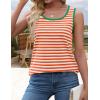 imageZESICA Womens Summer Casual Striped Tank Top Sleeveless Scoop Neck Loose Fit Color Block Tops 2025 Fashion ClothesOrange