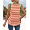 imageZESICA Womens Summer Casual Striped Tank Top Sleeveless Scoop Neck Loose Fit Color Block Tops 2025 Fashion ClothesOrange