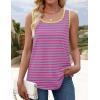 imageZESICA Womens Summer Casual Striped Tank Top Sleeveless Scoop Neck Loose Fit Color Block Tops 2025 Fashion ClothesPink