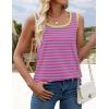 imageZESICA Womens Summer Casual Striped Tank Top Sleeveless Scoop Neck Loose Fit Color Block Tops 2025 Fashion ClothesPink