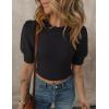 imageZESICA Womens Summer Crop Tops Casual Short Sleeve Crew Neck Ribbed Knit Sweaters 2025 Trendy Clothes OutfitsBlack