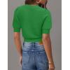 imageZESICA Womens Summer Crop Tops Casual Short Sleeve Crew Neck Ribbed Knit Sweaters 2025 Trendy Clothes OutfitsGreen