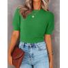 imageZESICA Womens Summer Crop Tops Casual Short Sleeve Crew Neck Ribbed Knit Sweaters 2025 Trendy Clothes OutfitsGreen