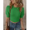 imageZESICA Womens Summer Crop Tops Casual Short Sleeve Crew Neck Ribbed Knit Sweaters 2025 Trendy Clothes OutfitsGreen