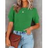 imageZESICA Womens Summer Crop Tops Casual Short Sleeve Crew Neck Ribbed Knit Sweaters 2025 Trendy Clothes OutfitsGreen