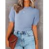 imageZESICA Womens Summer Crop Tops Casual Short Sleeve Crew Neck Ribbed Knit Sweaters 2025 Trendy Clothes OutfitsLight Blue