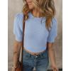 imageZESICA Womens Summer Crop Tops Casual Short Sleeve Crew Neck Ribbed Knit Sweaters 2025 Trendy Clothes OutfitsLight Blue