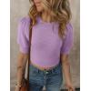 imageZESICA Womens Summer Crop Tops Casual Short Sleeve Crew Neck Ribbed Knit Sweaters 2025 Trendy Clothes OutfitsPurple