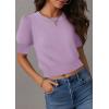 imageZESICA Womens Summer Crop Tops Casual Short Sleeve Crew Neck Ribbed Knit Sweaters 2025 Trendy Clothes OutfitsPurple