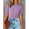 imageZESICA Womens Summer Crop Tops Casual Short Sleeve Crew Neck Ribbed Knit Sweaters 2025 Trendy Clothes OutfitsPurple