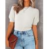 imageZESICA Womens Summer Crop Tops Casual Short Sleeve Crew Neck Ribbed Knit Sweaters 2025 Trendy Clothes OutfitsWhite