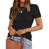 imageZESICA Womens Trendy Short Sleeve Sweater Shirts Spring Summer Cable Knit Pullover TopsBlack