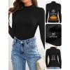 imageZESICA Womens Fleece Sherpa Lined Sweater 2025 Winter Thermal Shirts Long Sleeve Mock Neck Slim Fitted Pullover TopsBlack