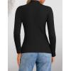 imageZESICA Womens Fleece Sherpa Lined Sweater 2025 Winter Thermal Shirts Long Sleeve Mock Neck Slim Fitted Pullover TopsBlack