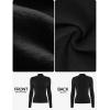 imageZESICA Womens Fleece Sherpa Lined Sweater 2025 Winter Thermal Shirts Long Sleeve Mock Neck Slim Fitted Pullover TopsBlack