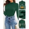 imageZESICA Womens Fleece Sherpa Lined Sweater 2025 Winter Thermal Shirts Long Sleeve Mock Neck Slim Fitted Pullover TopsDarkgreen