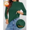 imageZESICA Womens Fleece Sherpa Lined Sweater 2025 Winter Thermal Shirts Long Sleeve Mock Neck Slim Fitted Pullover TopsDarkgreen