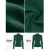 imageZESICA Womens Fleece Sherpa Lined Sweater 2025 Winter Thermal Shirts Long Sleeve Mock Neck Slim Fitted Pullover TopsDarkgreen