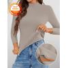 imageZESICA Womens Fleece Sherpa Lined Sweater 2025 Winter Thermal Shirts Long Sleeve Mock Neck Slim Fitted Pullover TopsOats