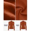 imageZESICA Womens Fleece Sherpa Lined Sweater 2025 Winter Thermal Shirts Long Sleeve Mock Neck Slim Fitted Pullover TopsRust