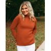 imageZESICA Womens Fleece Sherpa Lined Sweater 2025 Winter Thermal Shirts Long Sleeve Mock Neck Slim Fitted Pullover TopsRust