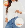 imageZESICA Womens Fleece Sherpa Lined Sweater 2025 Winter Thermal Shirts Long Sleeve Mock Neck Slim Fitted Pullover TopsWhite