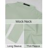 imageZESICA Womens Long Sleeve Mock Neck Shirts 2025 Fall Winter Thermal Casual Slim Fit Pullover TopsBean Green